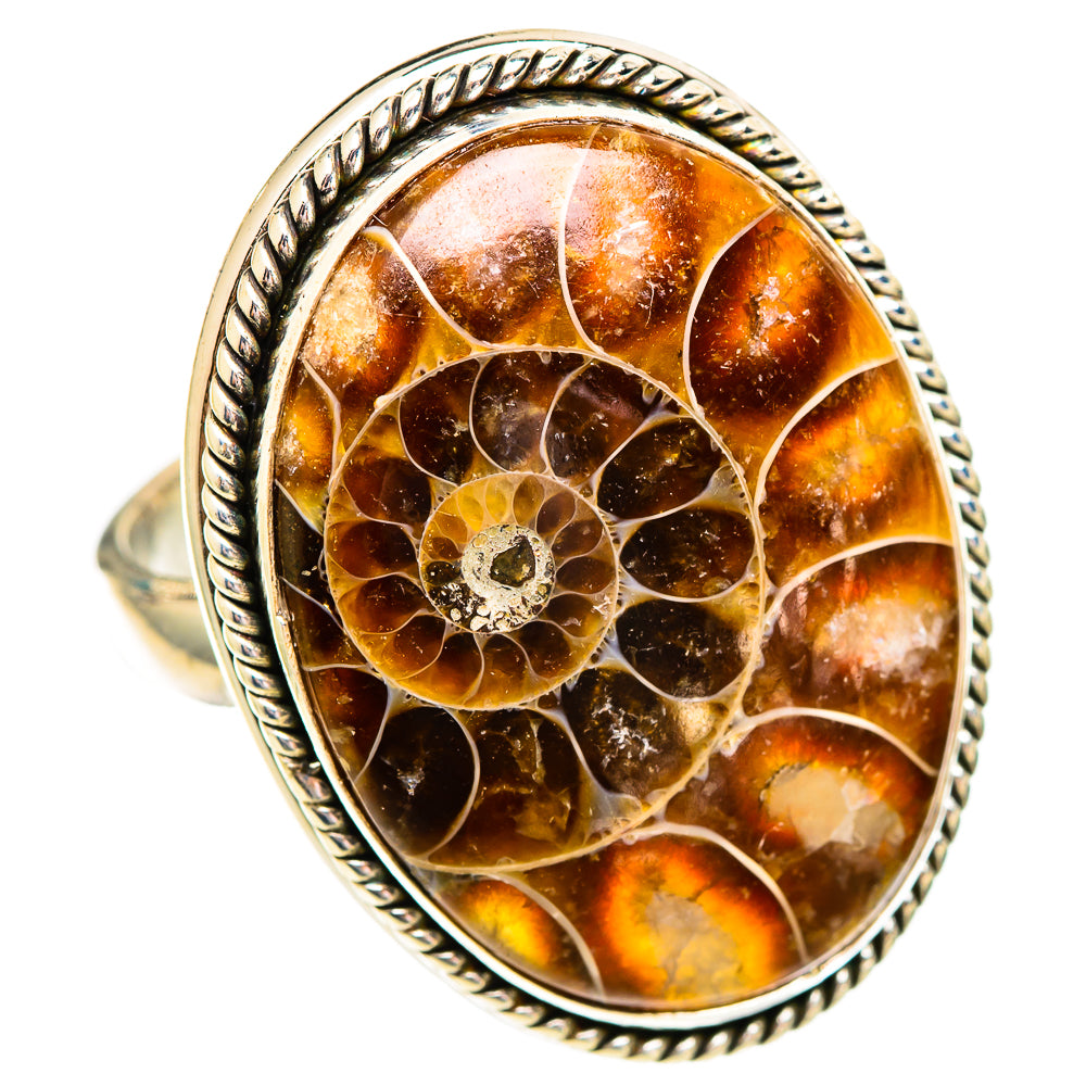 Ammonite Fossil Rings handcrafted by Ana Silver Co - RING110351 - Photo 2