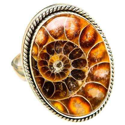 Ammonite Fossil Rings handcrafted by Ana Silver Co - RING110351 - Photo 2