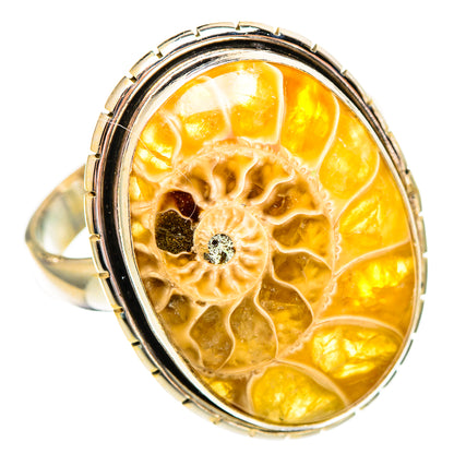 Ammonite Fossil Rings handcrafted by Ana Silver Co - RING110430 - Photo 2