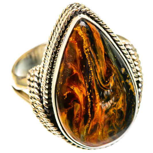 Golden Pietersite Rings handcrafted by Ana Silver Co - RING110432 - Photo 2