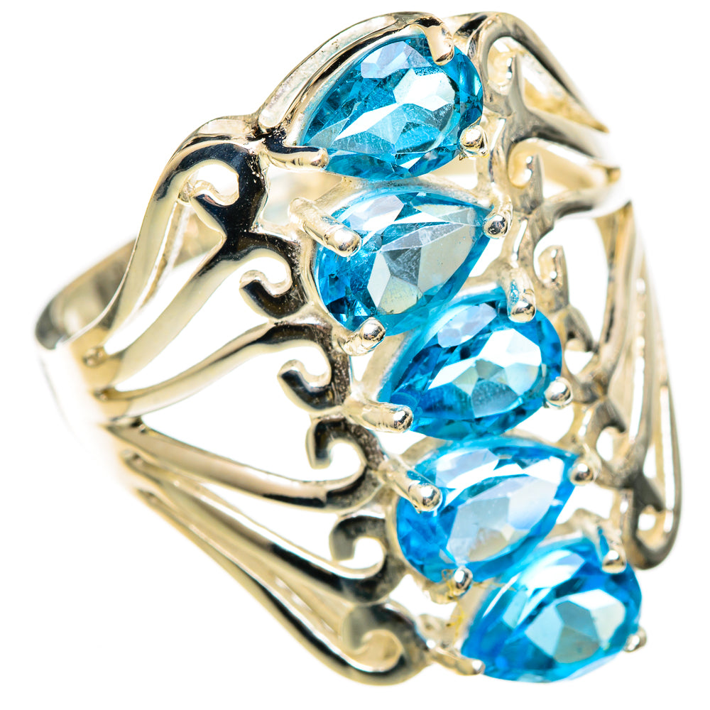Blue Topaz Rings handcrafted by Ana Silver Co - RING110450 - Photo 2
