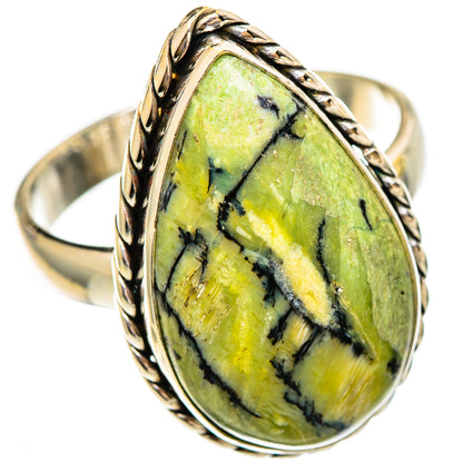 African Green Opal Rings handcrafted by Ana Silver Co - RING110454 - Photo 2