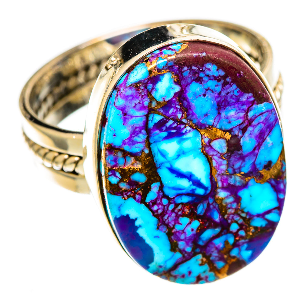 Spiny Oyster Turquoise Rings handcrafted by Ana Silver Co - RING110461 - Photo 2