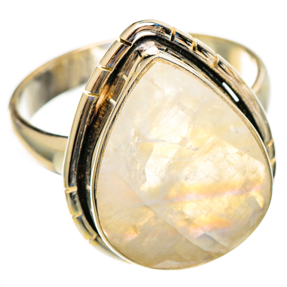 Rainbow Moonstone Rings handcrafted by Ana Silver Co - RING110468 - Photo 2