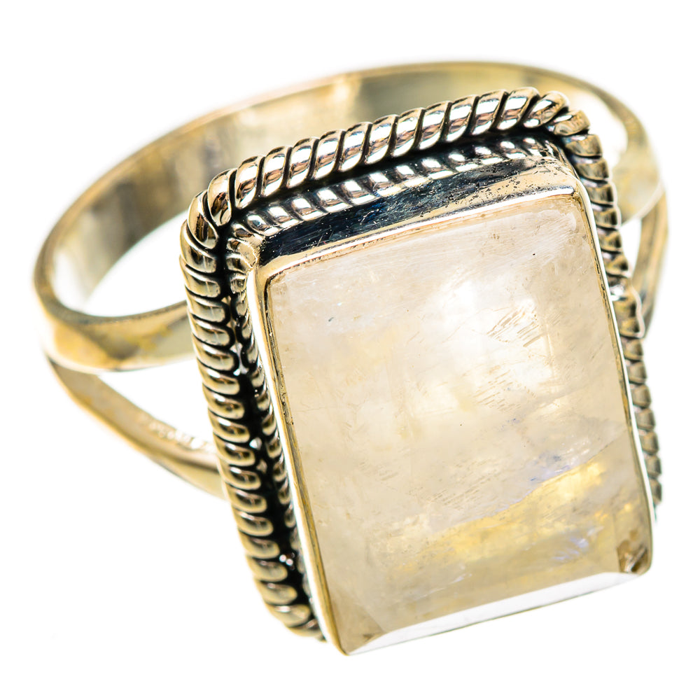 Rainbow Moonstone Rings handcrafted by Ana Silver Co - RING110470 - Photo 2