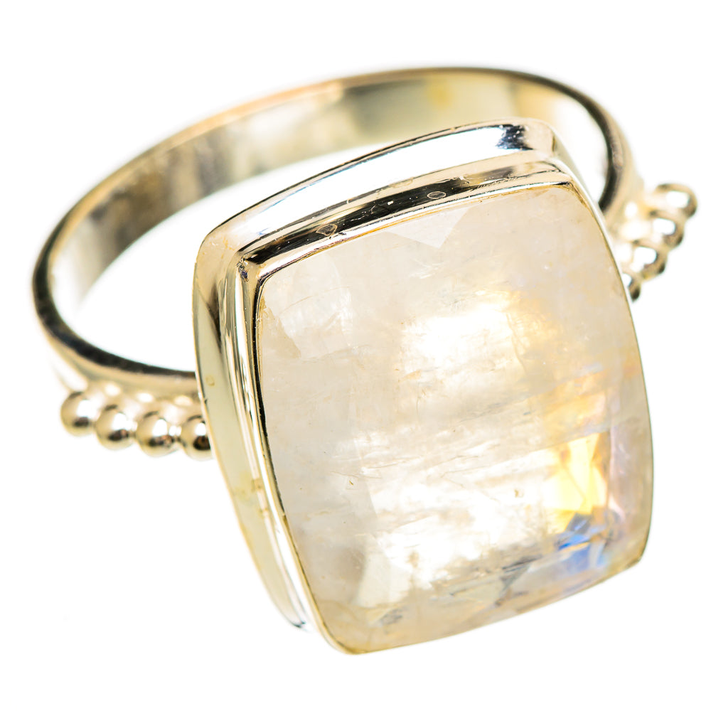 Rainbow Moonstone Rings handcrafted by Ana Silver Co - RING110472 - Photo 2