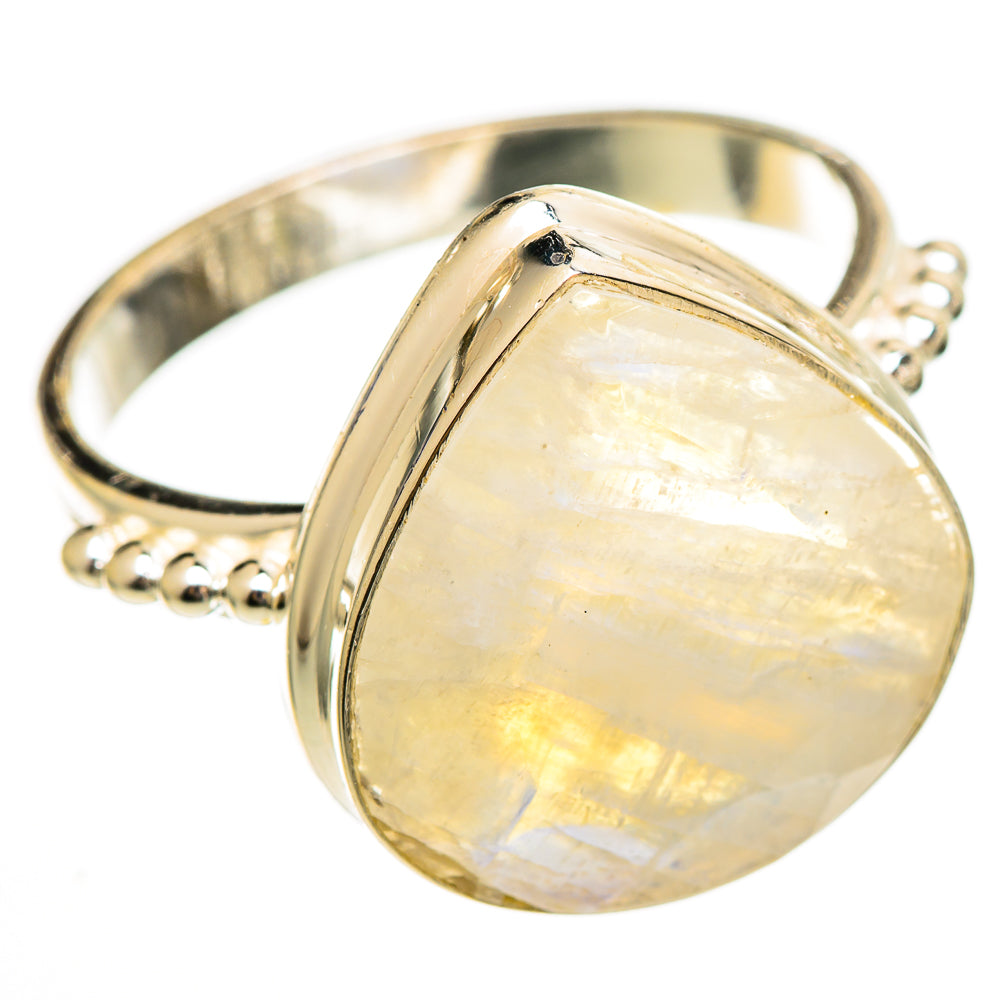 Rainbow Moonstone Rings handcrafted by Ana Silver Co - RING110498 - Photo 2