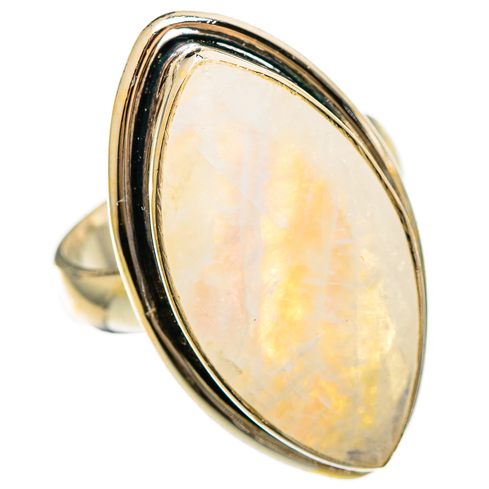 Rainbow Moonstone Rings handcrafted by Ana Silver Co - RING110499 - Photo 2