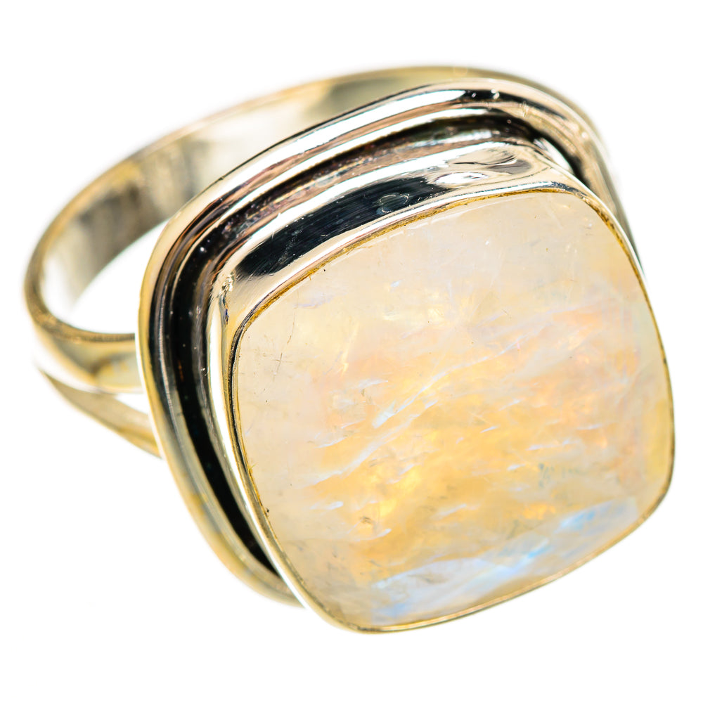 Rainbow Moonstone Rings handcrafted by Ana Silver Co - RING110500 - Photo 2