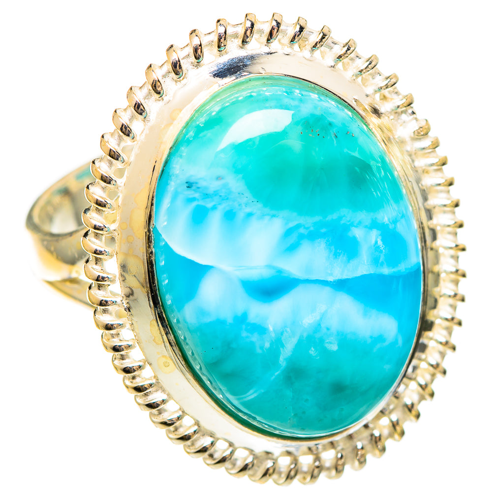 Larimar Rings handcrafted by Ana Silver Co - RING110507 - Photo 2