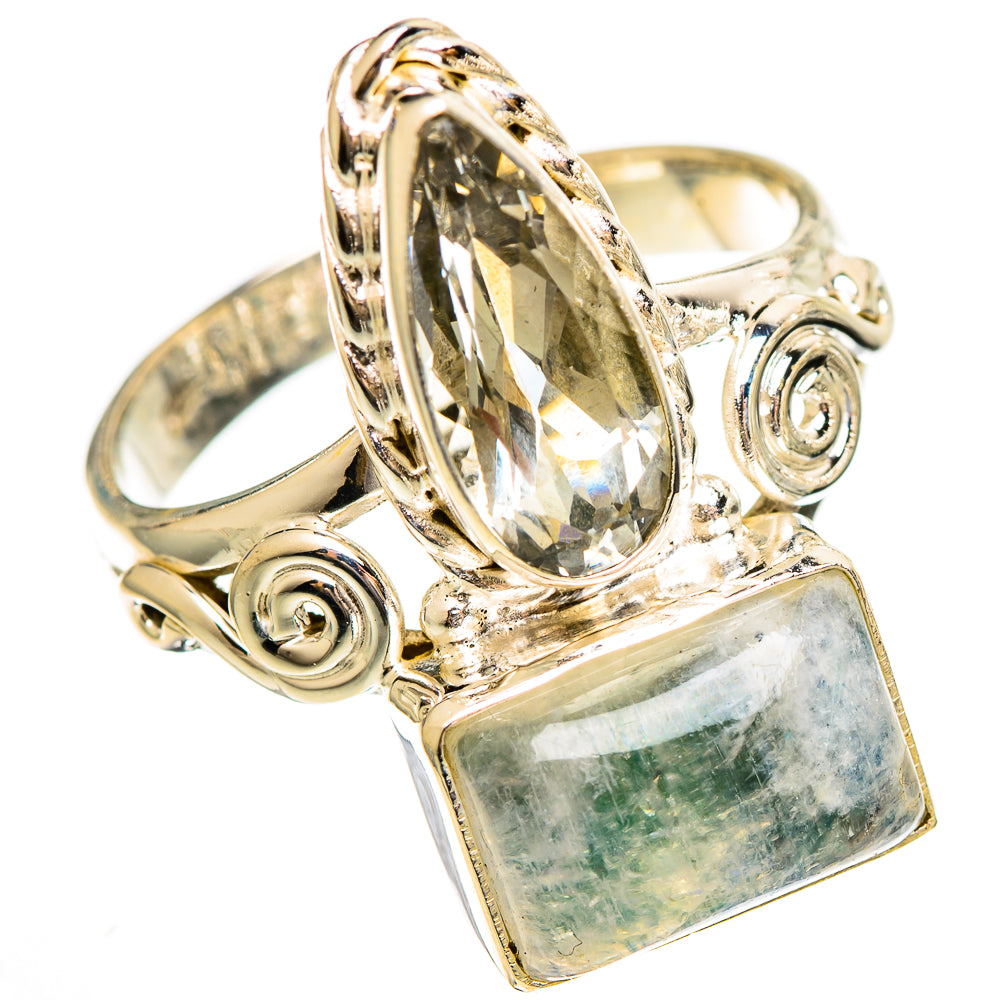 Rainbow Moonstone Rings handcrafted by Ana Silver Co - RING110511 - Photo 2