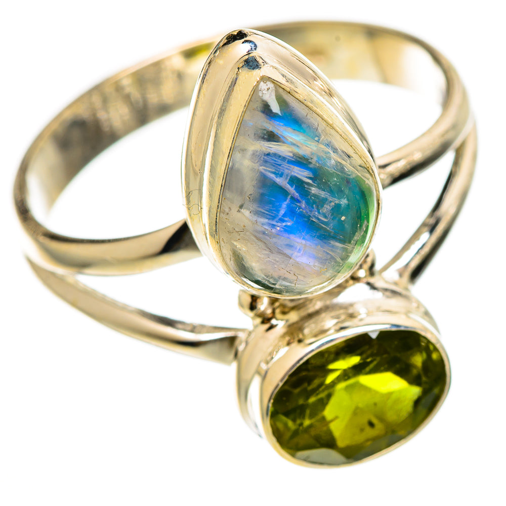 Green Moonstone Rings handcrafted by Ana Silver Co - RING110514 - Photo 2