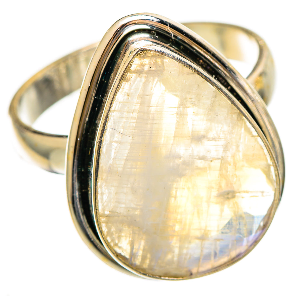 Rainbow Moonstone Rings handcrafted by Ana Silver Co - RING110528 - Photo 2
