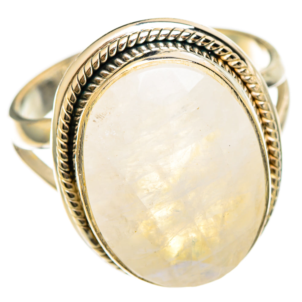 Rainbow Moonstone Rings handcrafted by Ana Silver Co - RING110529 - Photo 2