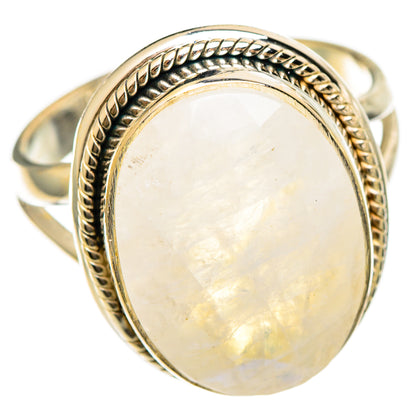 Rainbow Moonstone Rings handcrafted by Ana Silver Co - RING110529 - Photo 2