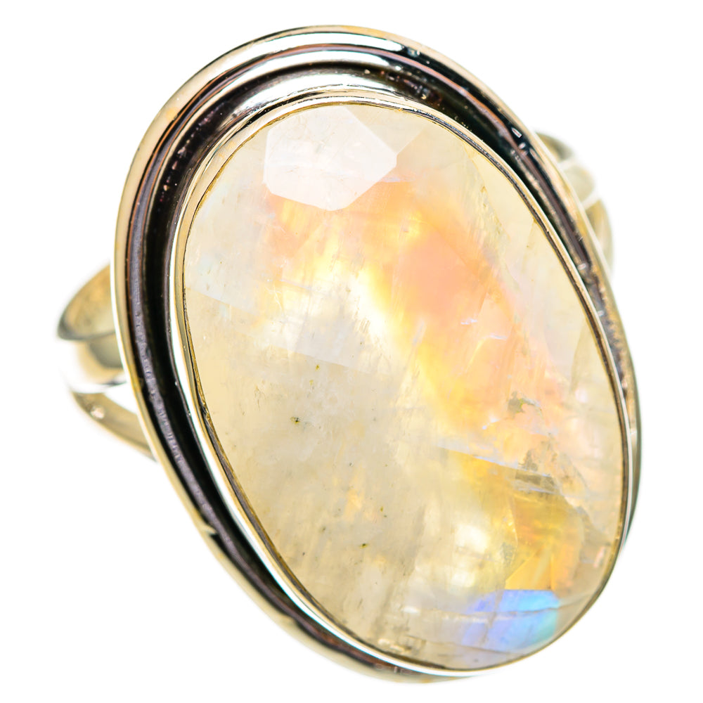 Rainbow Moonstone Rings handcrafted by Ana Silver Co - RING110551 - Photo 2