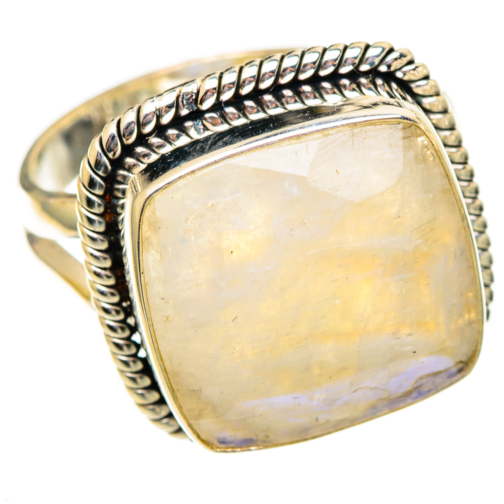 Rainbow Moonstone Rings handcrafted by Ana Silver Co - RING110552 - Photo 2