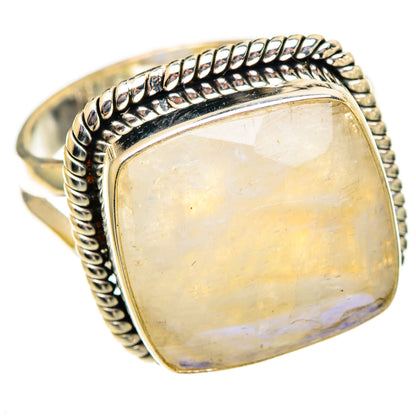 Rainbow Moonstone Rings handcrafted by Ana Silver Co - RING110552 - Photo 2