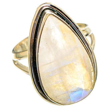Rainbow Moonstone Rings handcrafted by Ana Silver Co - RING110554 - Photo 2