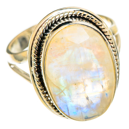 Rainbow Moonstone Rings handcrafted by Ana Silver Co - RING110577 - Photo 2