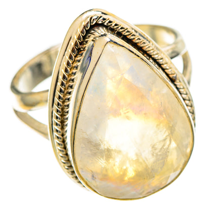 Rainbow Moonstone Rings handcrafted by Ana Silver Co - RING110578 - Photo 2