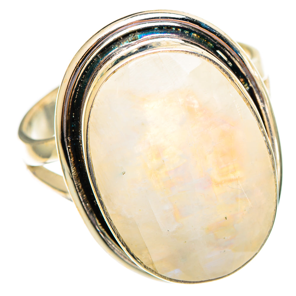 Rainbow Moonstone Rings handcrafted by Ana Silver Co - RING110580 - Photo 2