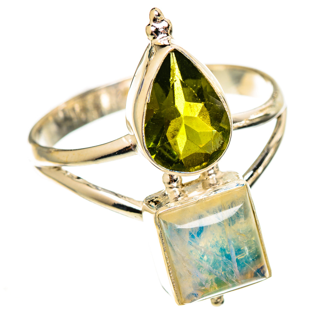 Rainbow Moonstone Rings handcrafted by Ana Silver Co - RING110591 - Photo 2