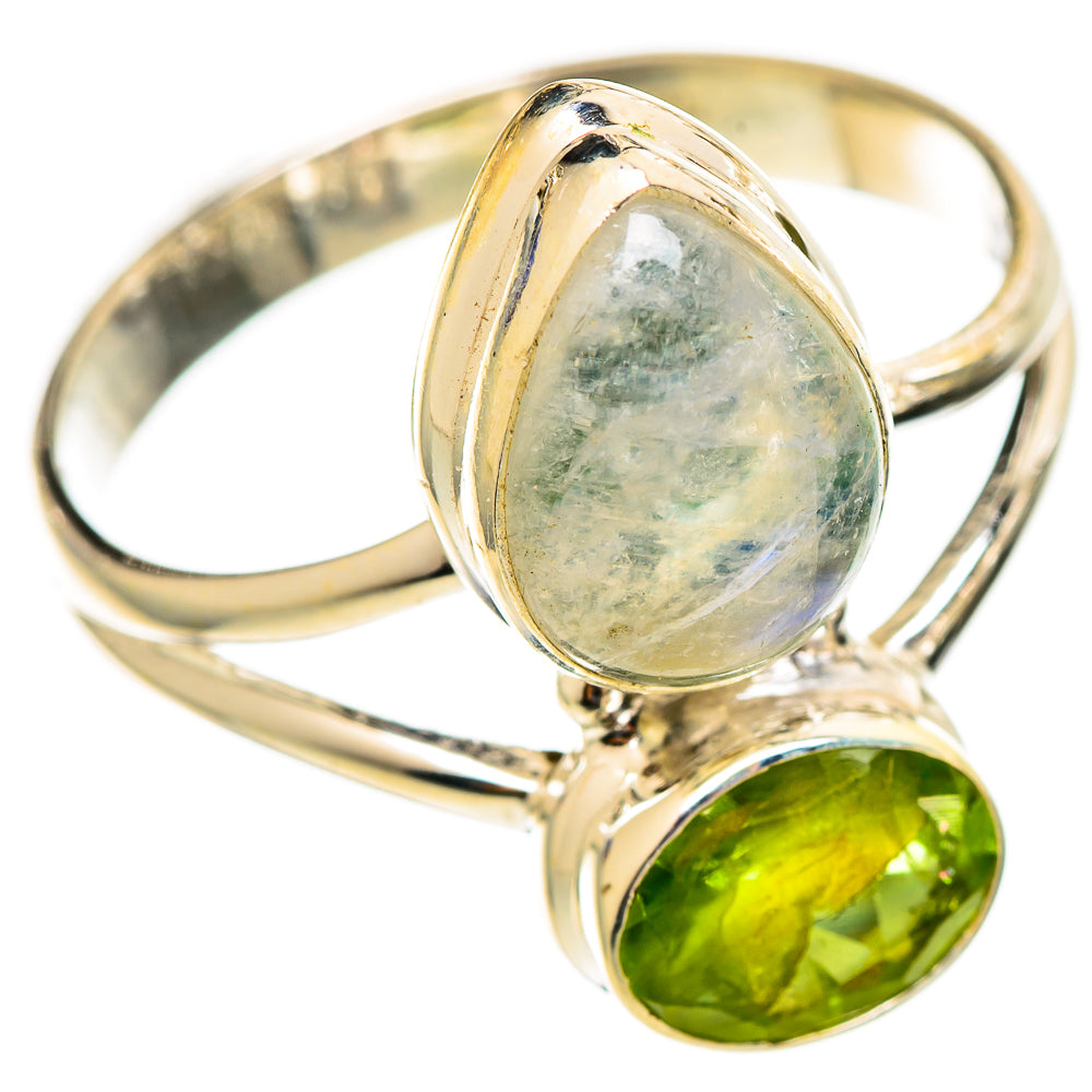 Rainbow Moonstone Rings handcrafted by Ana Silver Co - RING110593 - Photo 2