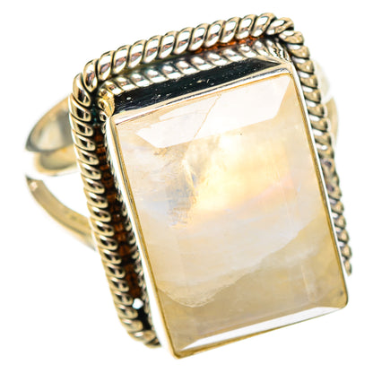 Rainbow Moonstone Rings handcrafted by Ana Silver Co - RING110608 - Photo 2
