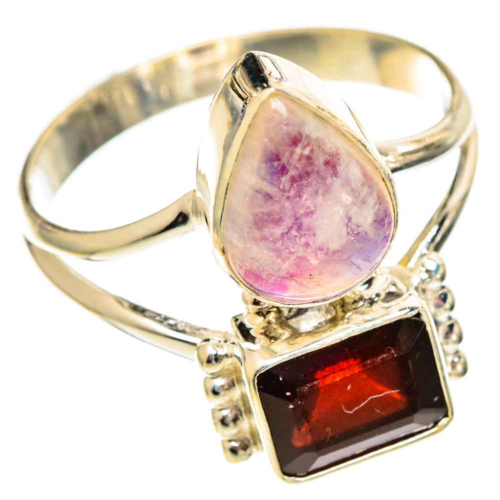 Pink Moonstone Rings handcrafted by Ana Silver Co - RING110612 - Photo 2