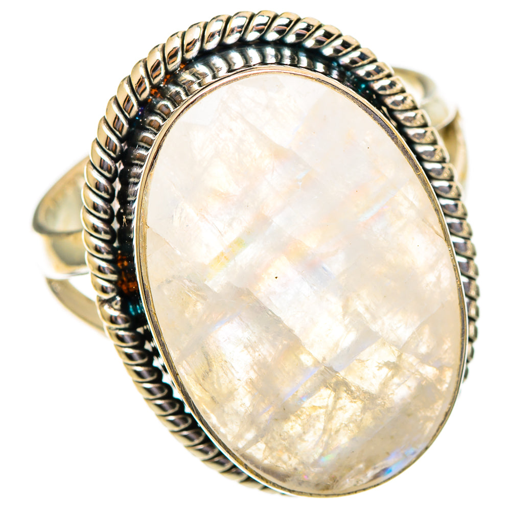 Rainbow Moonstone Rings handcrafted by Ana Silver Co - RING110632 - Photo 2