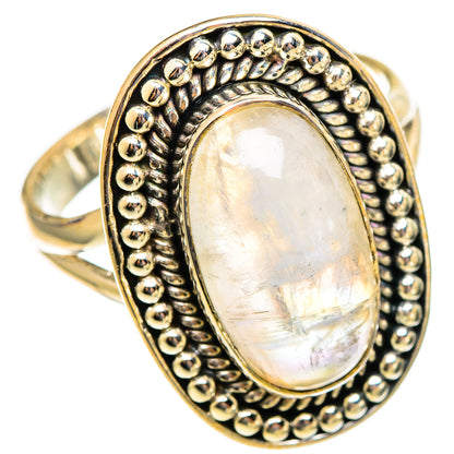 Rainbow Moonstone Rings handcrafted by Ana Silver Co - RING110633 - Photo 2