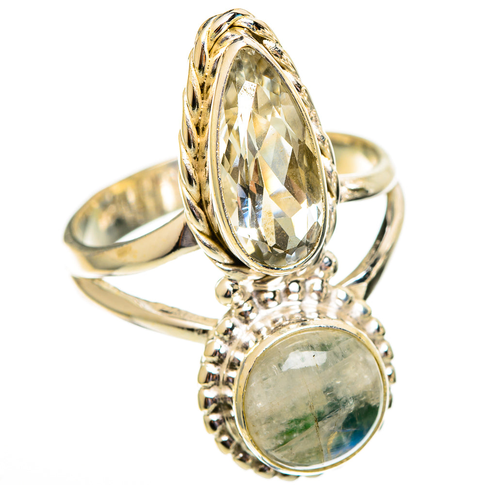 Green Moonstone Rings handcrafted by Ana Silver Co - RING110645 - Photo 2
