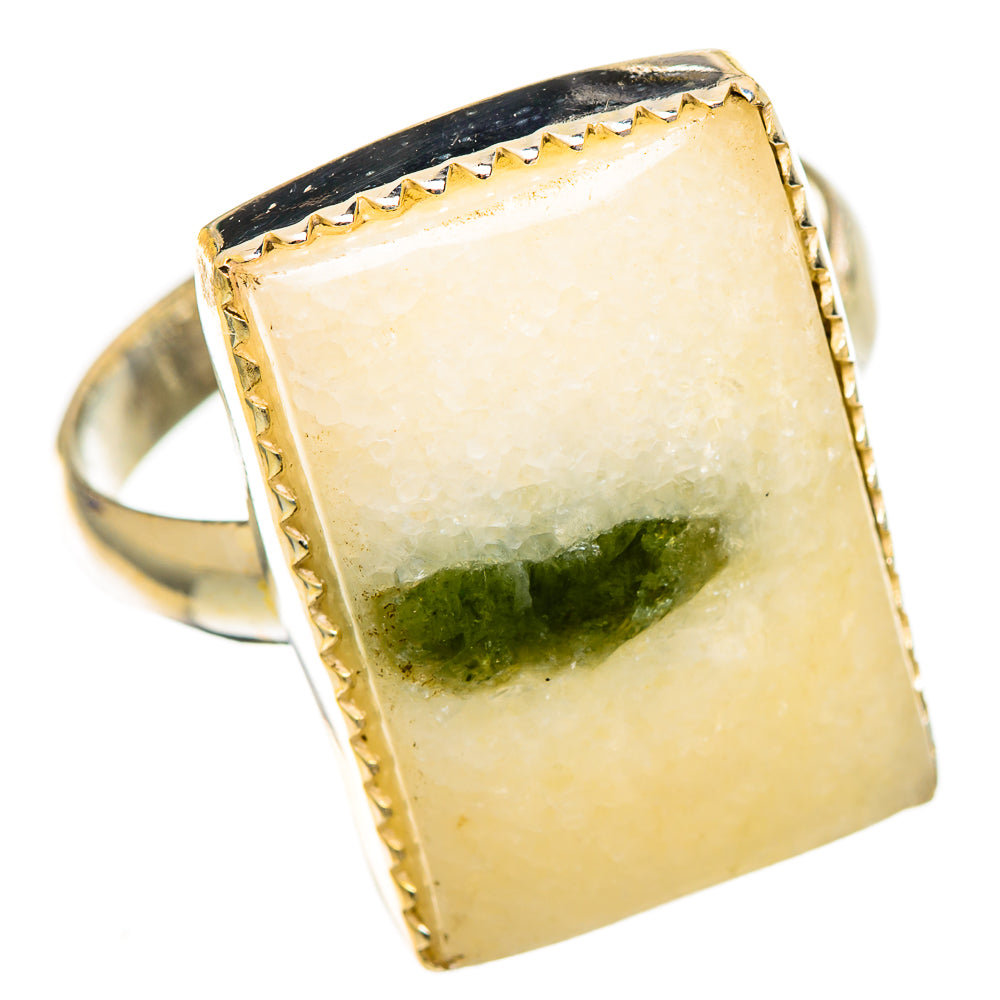 Green Tourmaline In Quartz Rings handcrafted by Ana Silver Co - RING110690 - Photo 2