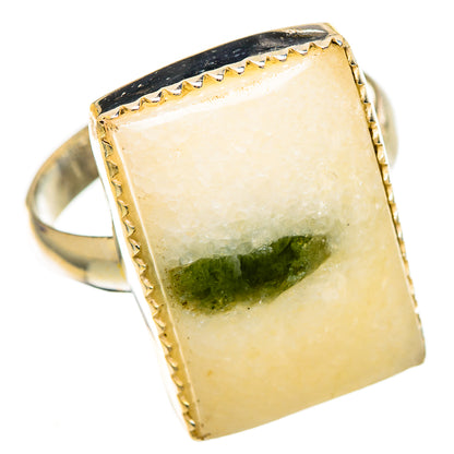 Green Tourmaline In Quartz Rings handcrafted by Ana Silver Co - RING110690 - Photo 2