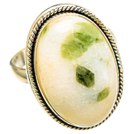 Green Tourmaline In Quartz Rings handcrafted by Ana Silver Co - RING110737 - Photo 2