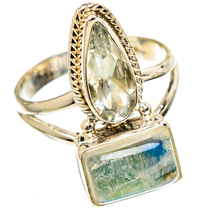 Green Moonstone Rings handcrafted by Ana Silver Co - RING110756 - Photo 2