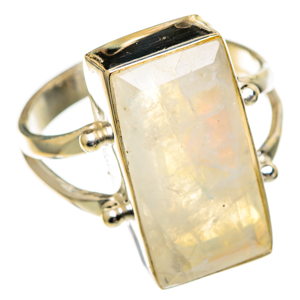 Rainbow Moonstone Rings handcrafted by Ana Silver Co - RING110775 - Photo 2