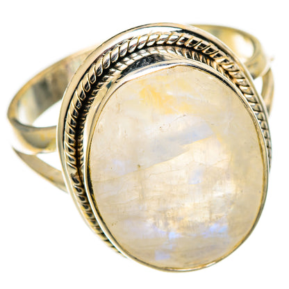 Rainbow Moonstone Rings handcrafted by Ana Silver Co - RING110776 - Photo 2