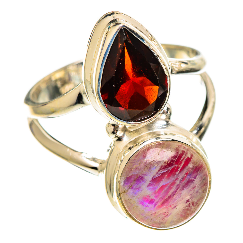 Pink Moonstone Rings handcrafted by Ana Silver Co - RING110778 - Photo 2