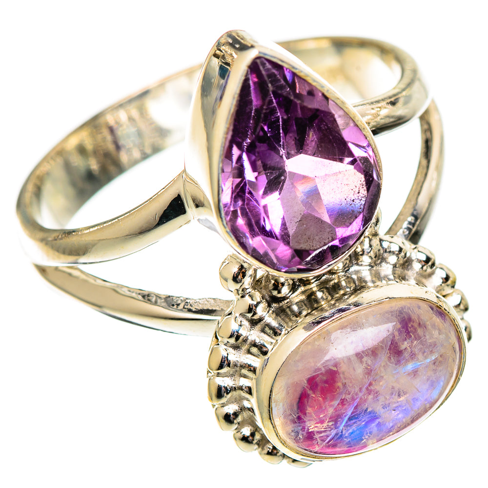 Pink Moonstone Rings handcrafted by Ana Silver Co - RING110779 - Photo 2