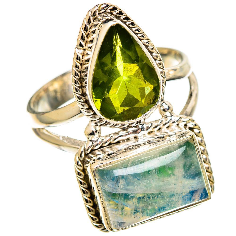 Green Moonstone Rings handcrafted by Ana Silver Co - RING110786 - Photo 2