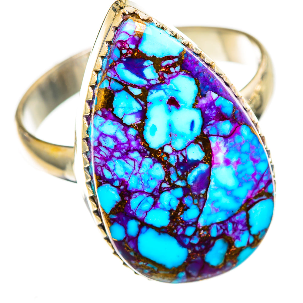 Spiny Oyster Turquoise Rings handcrafted by Ana Silver Co - RING110798 - Photo 2