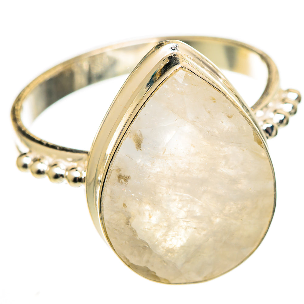 Rainbow Moonstone Rings handcrafted by Ana Silver Co - RING110802 - Photo 2