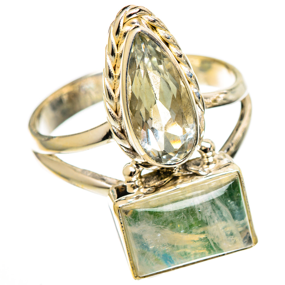 Green Moonstone Rings handcrafted by Ana Silver Co - RING110814 - Photo 2