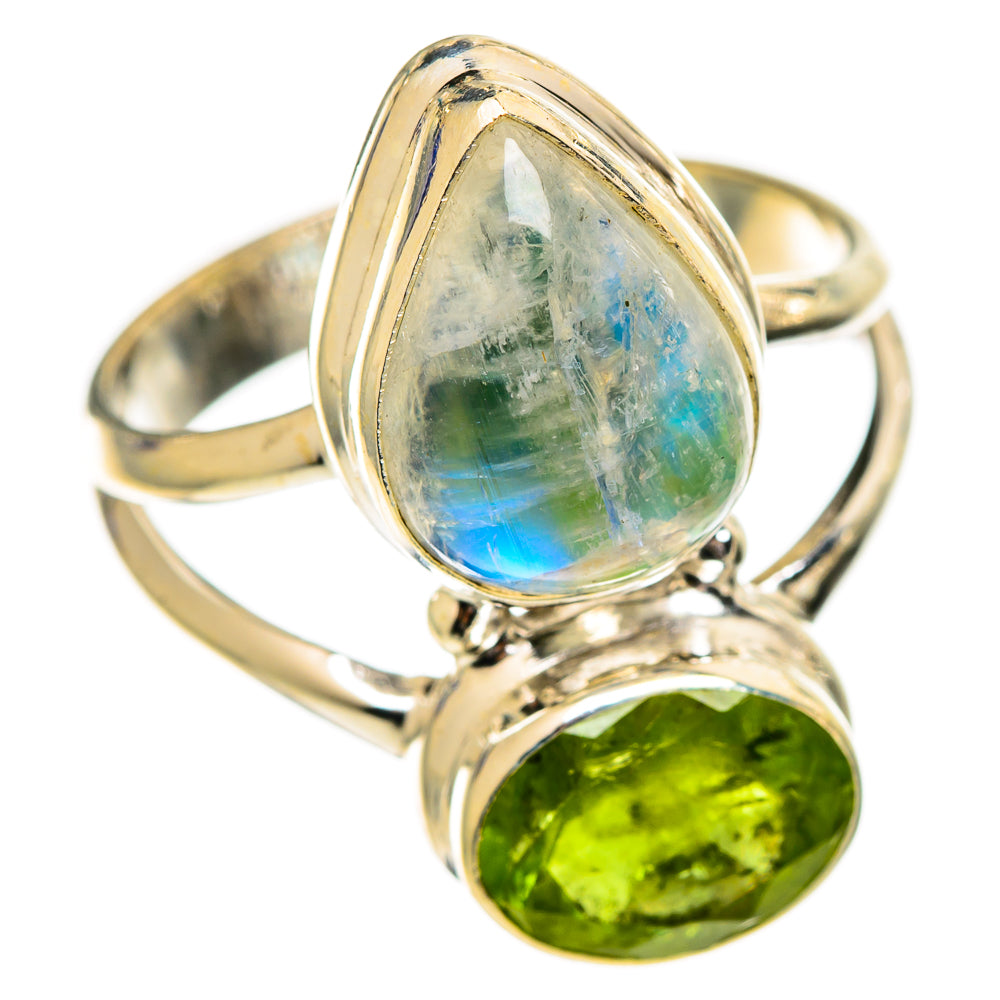 Green Moonstone Rings handcrafted by Ana Silver Co - RING110817 - Photo 2