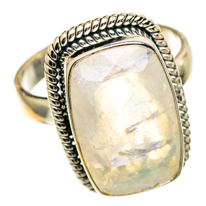 Rainbow Moonstone Rings handcrafted by Ana Silver Co - RING110827 - Photo 2