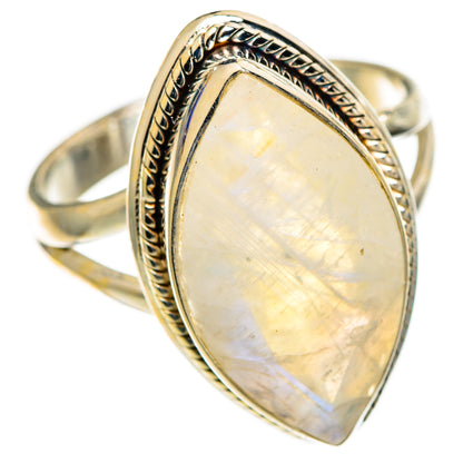 Rainbow Moonstone Rings handcrafted by Ana Silver Co - RING110828 - Photo 2