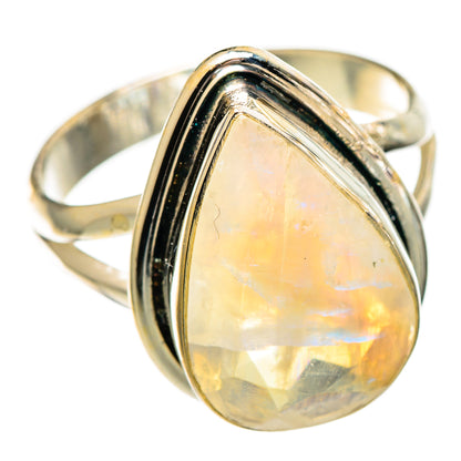 Rainbow Moonstone Rings handcrafted by Ana Silver Co - RING110829 - Photo 2