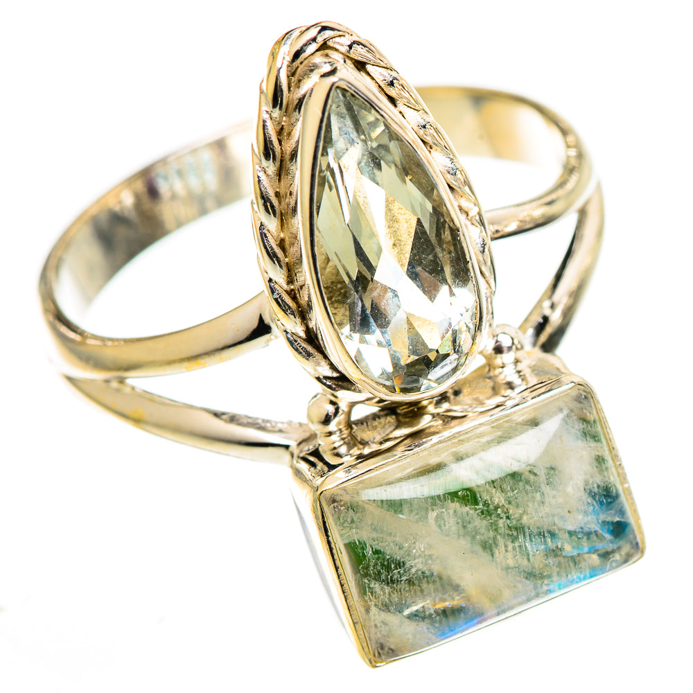 Green Moonstone Rings handcrafted by Ana Silver Co - RING110842 - Photo 2